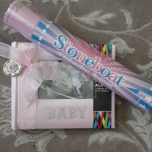 Girls baby photo book with celebration cannon
